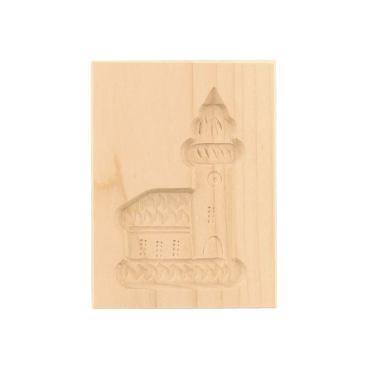 Spekulatiusform, 1 Bild, Kirche aus Holz 8 cm