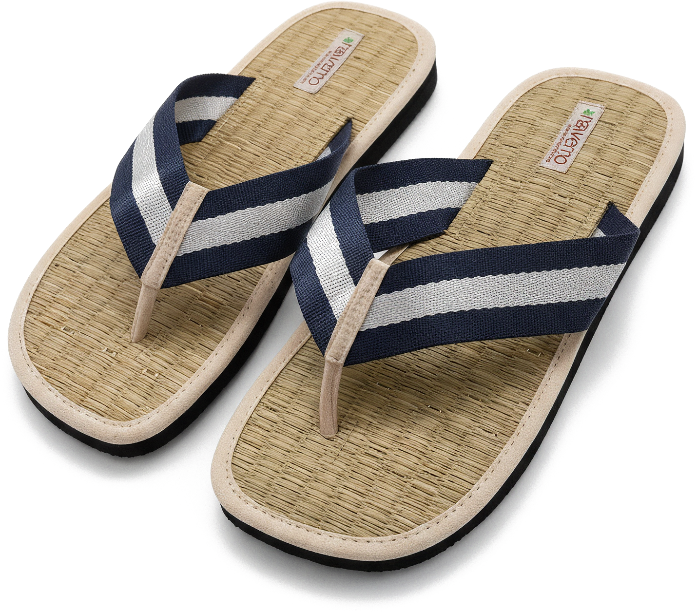 Zimtslipper Nawemo "Blue-White" Zimtslipper Nawemo in Blau-Weiß mit breiten Riemen und rutschfester Sohle.
