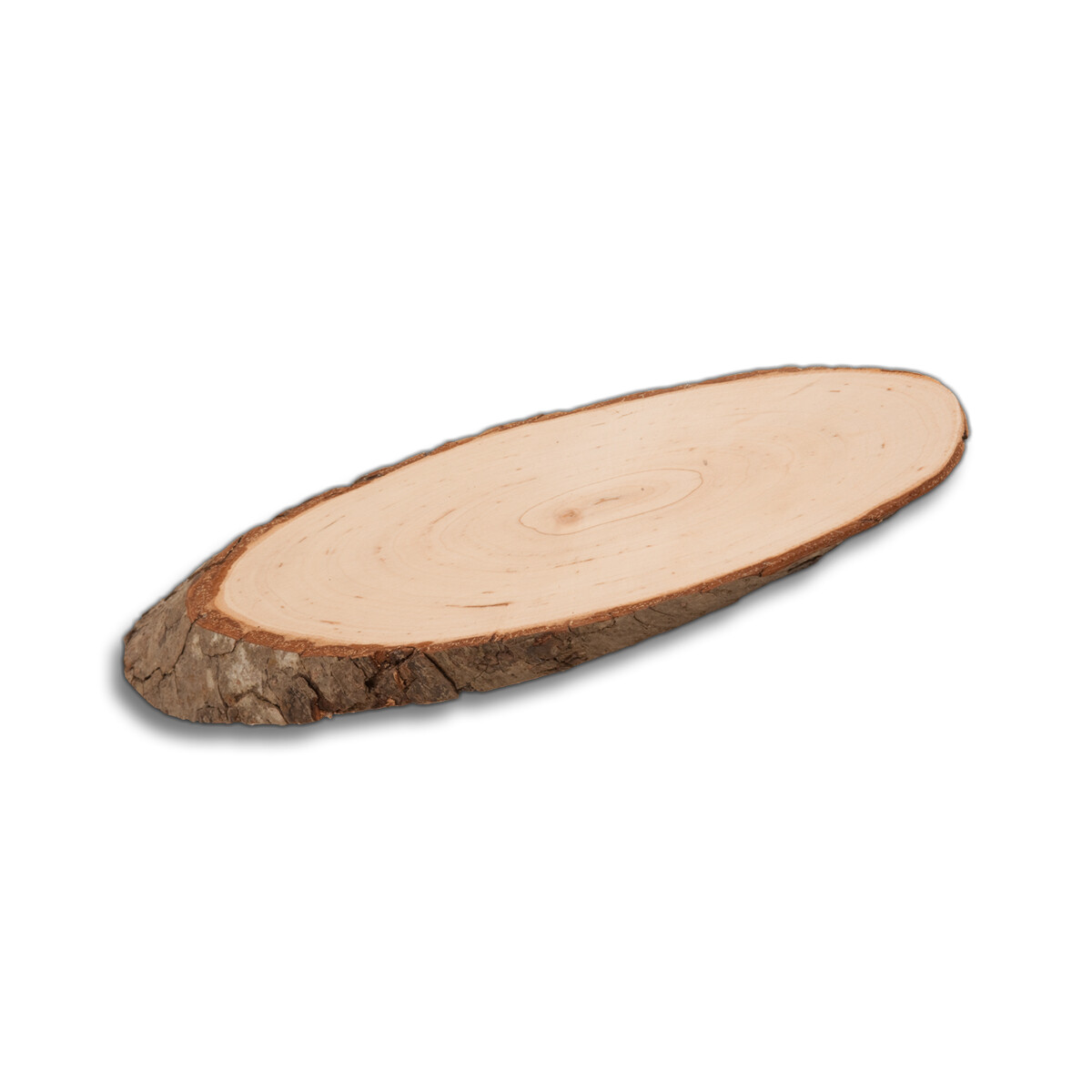 Discos de madera con corteza, ovalados, madera sin pintar 27,5 cm