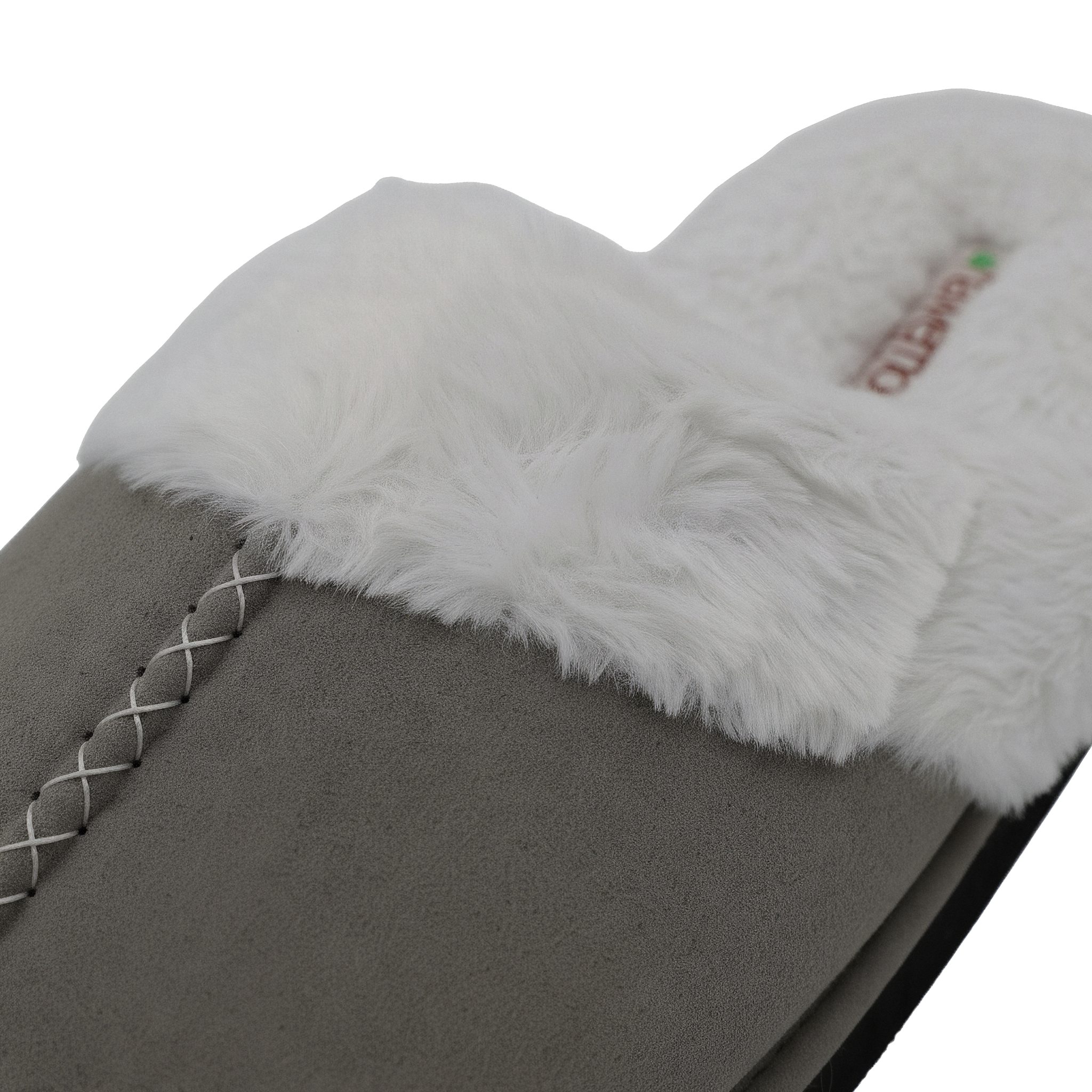Zimthausschuhe Winter Nawemo "Flauschi Grey" Pantofole grigie con fodera bianca, realizzate in materiale superiore di alta qualità.