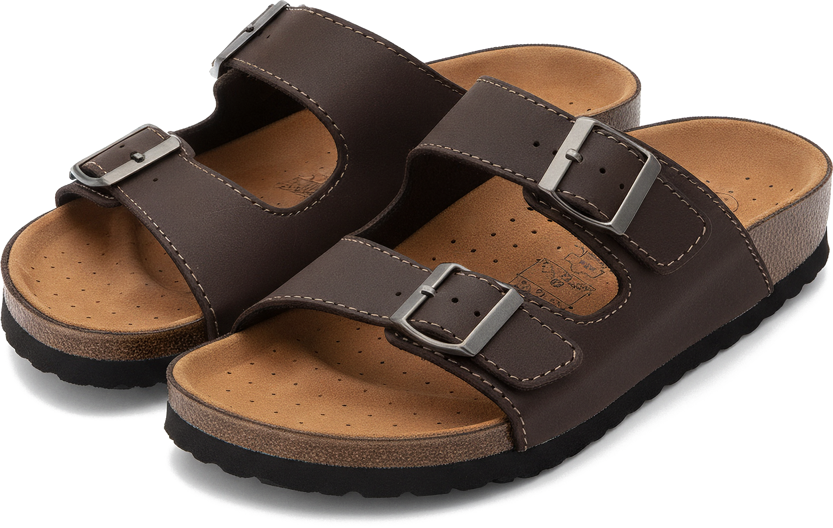 Zapatillas de piel canela Nawemo "Marrón