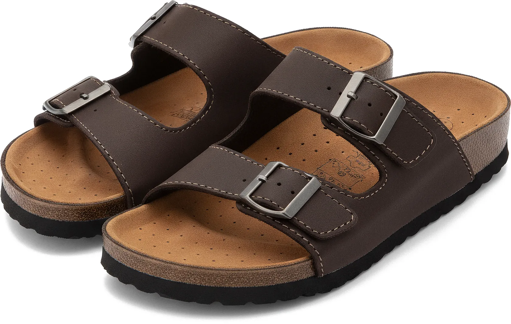 Zapatillas de piel canela Nawemo "Marrón