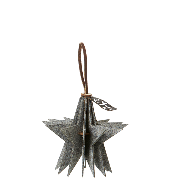 Weihnachtsbaumschmuck "Stern", grau Ökofilz