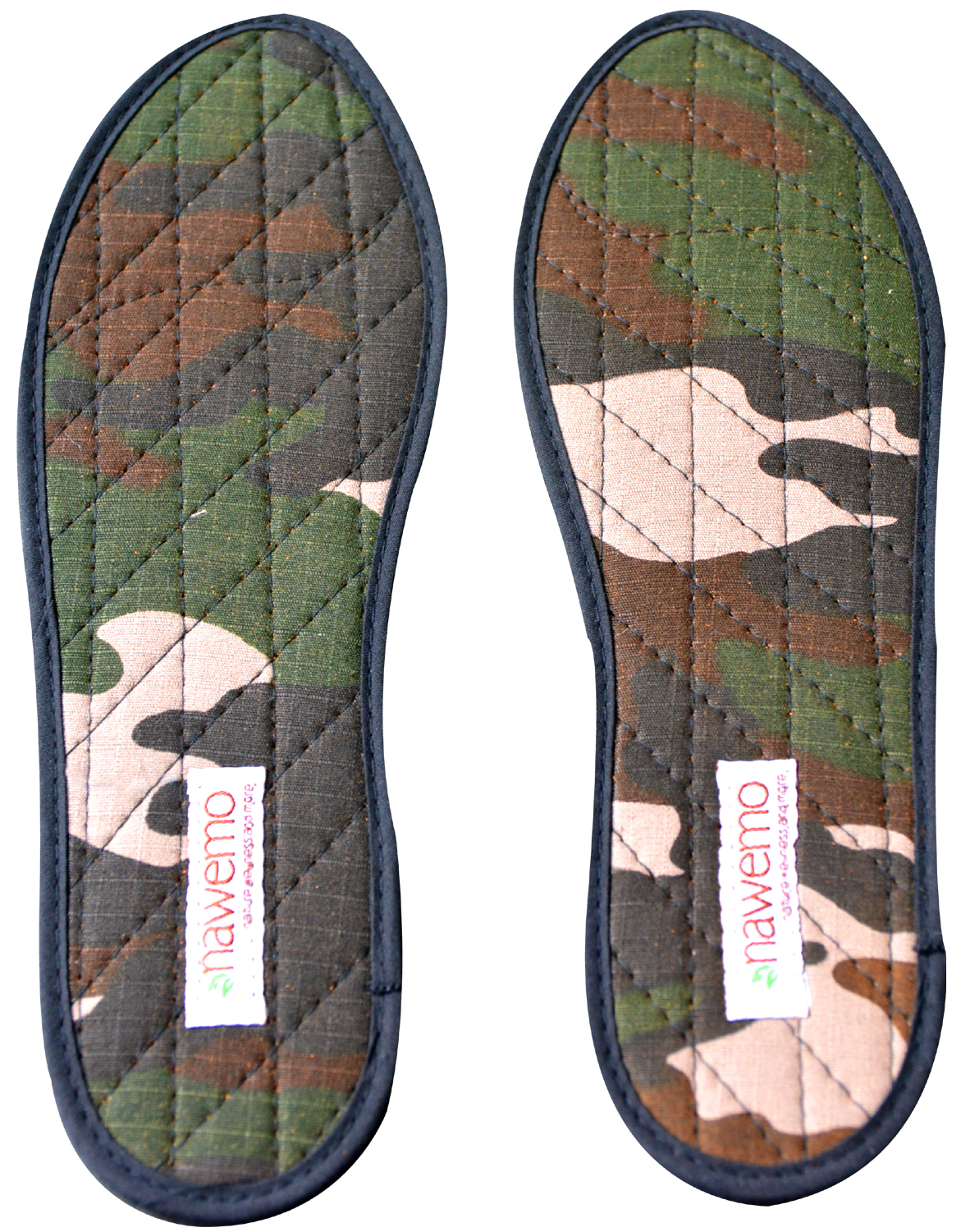 Zimteinlegesohlen_gruen_gemustert_02 Suelas canela Nawemo 'Camuflaje' en patrón de camuflaje verde, plantillas cómodas.