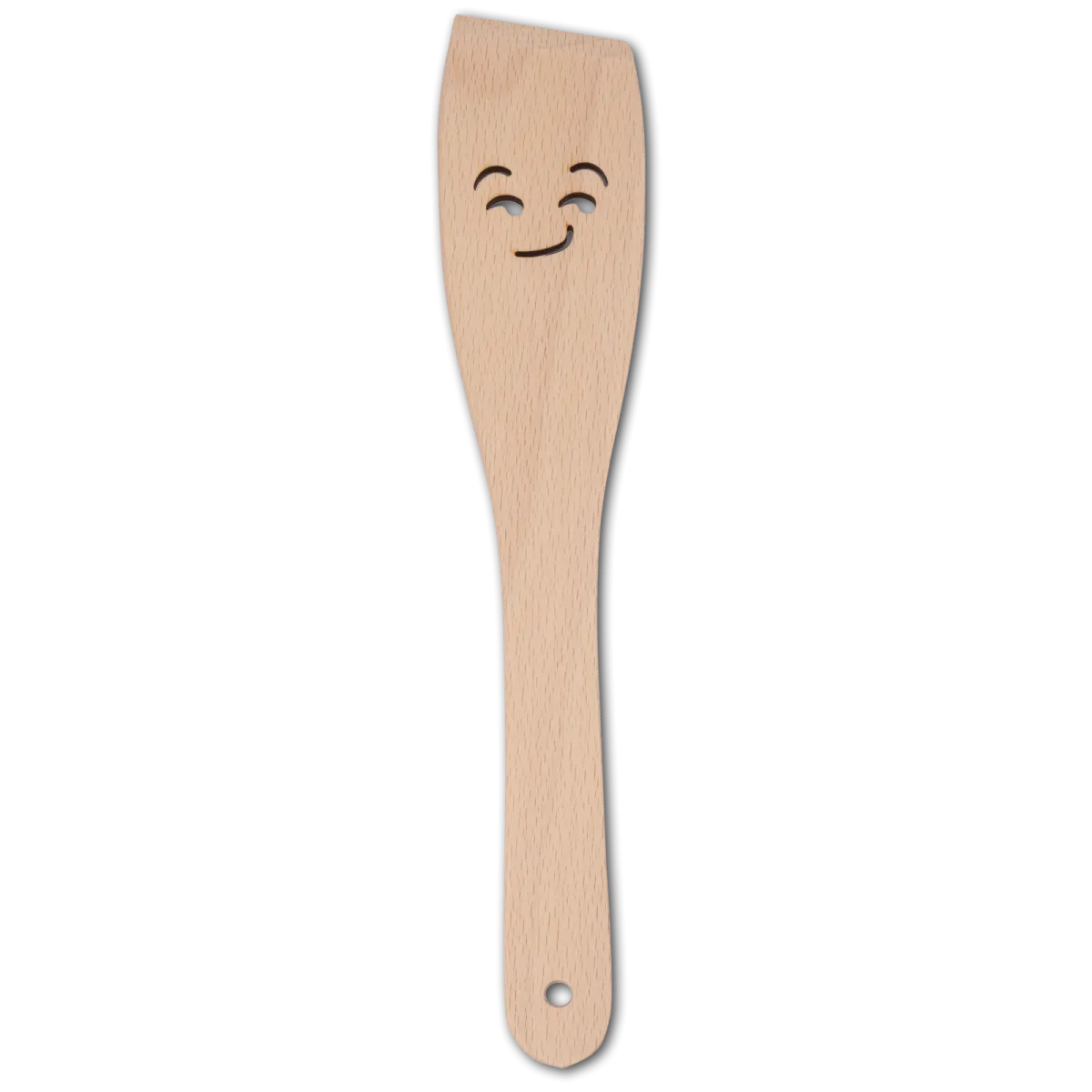 Pfannenwender, mit Motiv Gesicht mit verruchtem Blick, aus Holz 30 cm