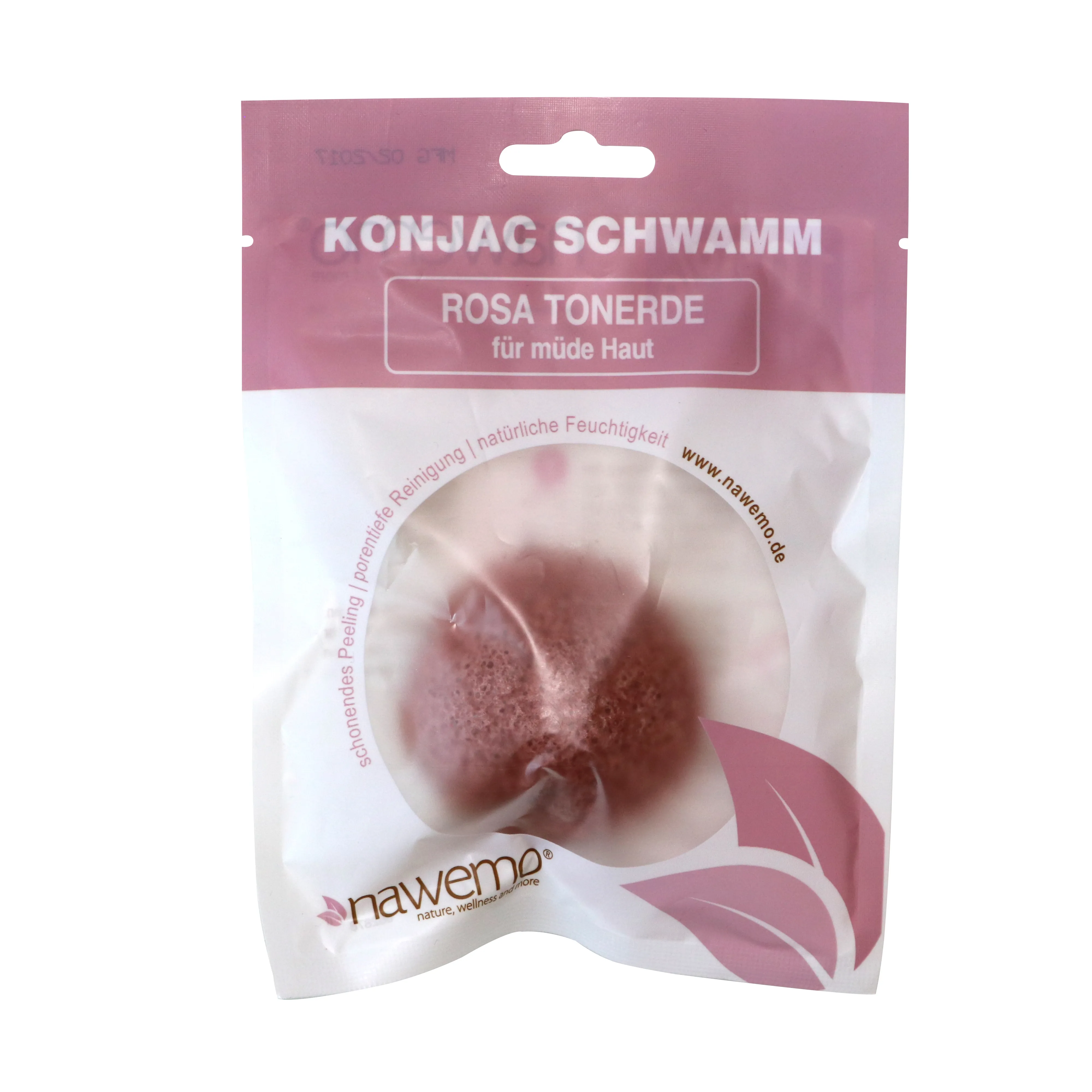 Konjac Schwamm Rosa Tonerde, für reife und müde Haut