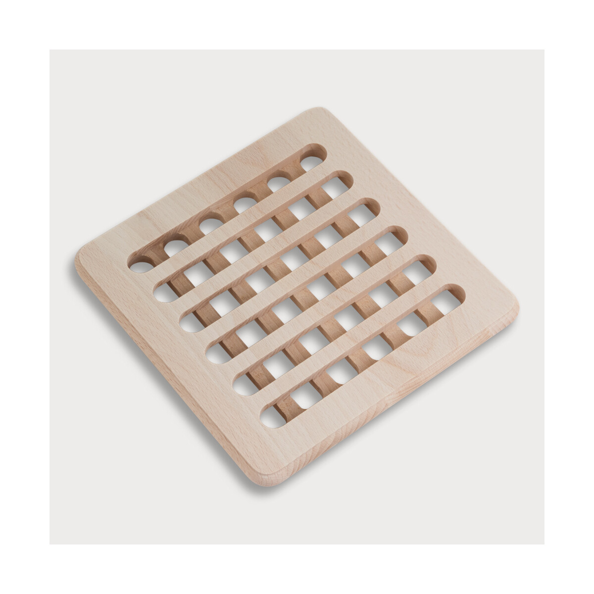 Coaster, slotted, square, made of wood 19.5 cm