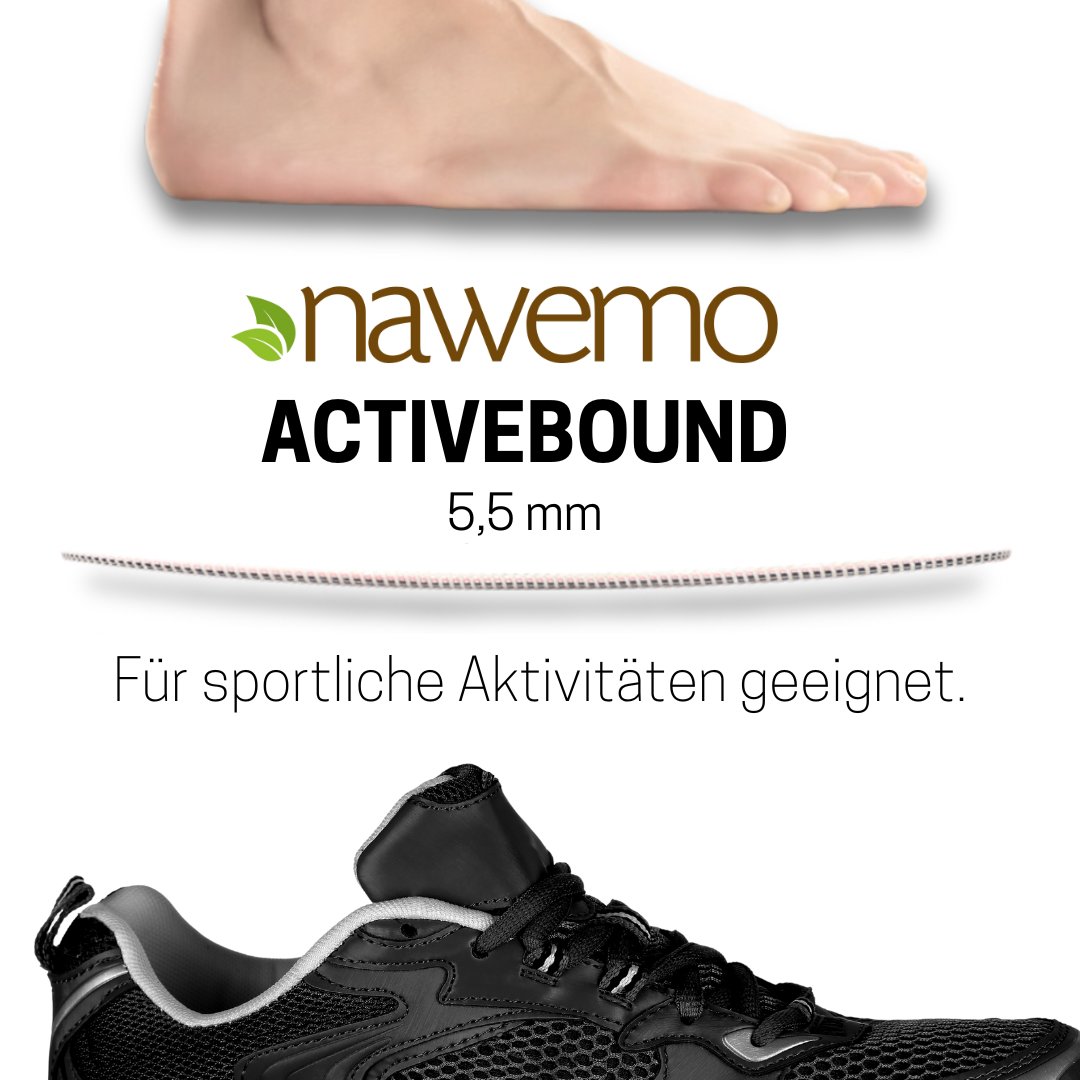 Suelas de canela Nawemo "3D" - paquete de 5 Suelas de canela Nawemo "3D" en negro, adecuadas para actividades deportivas, 5,5 mm de grosor.
