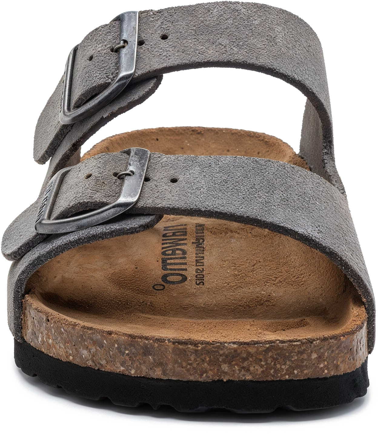 Sandales en cuir à la cannelle Nawemo « Gris »