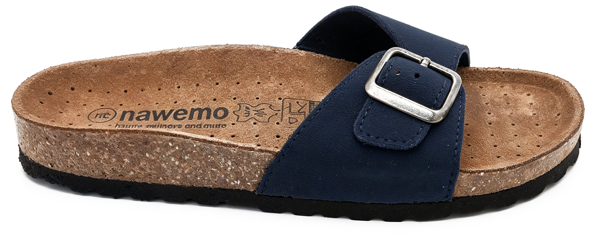 Sandales en cuir à une bride Nawemo "Azure Elegance"