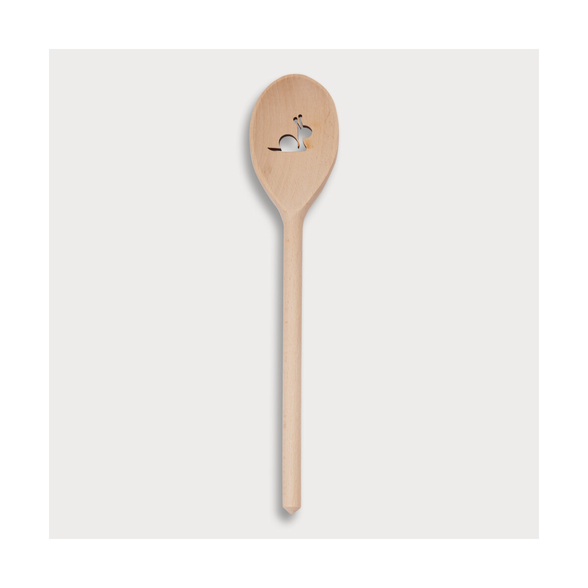 Cucchiaio da cucina in legno, ovale, con motivo a lumaca, 30 cm