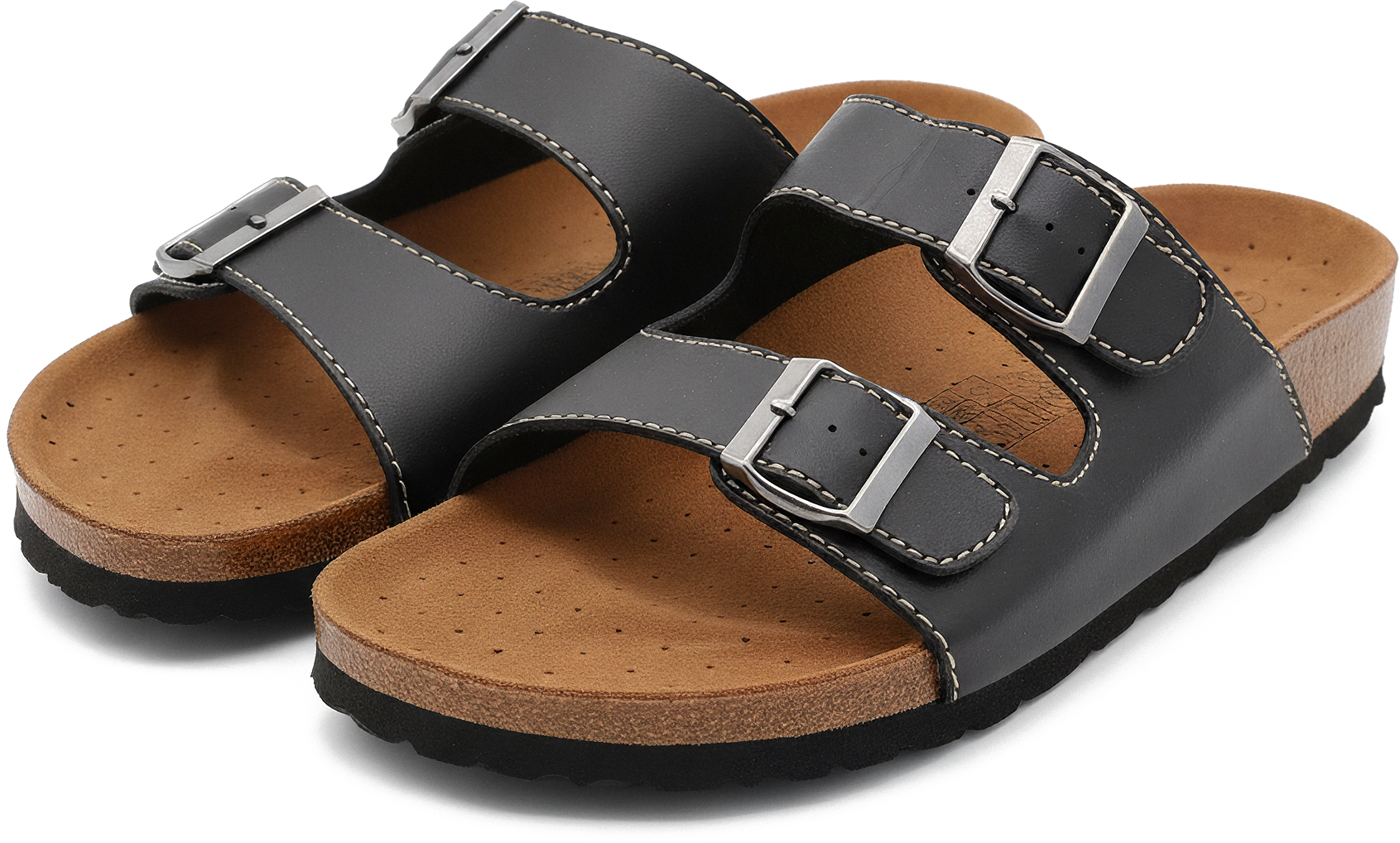 Zapatillas de piel canela Nawemo "Negro"