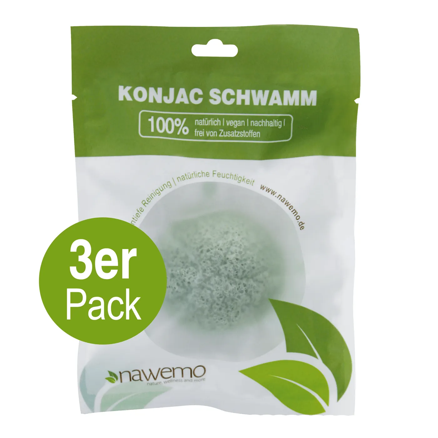 Konjac Schwamm Aloe Vera - 3er Vorteilspack