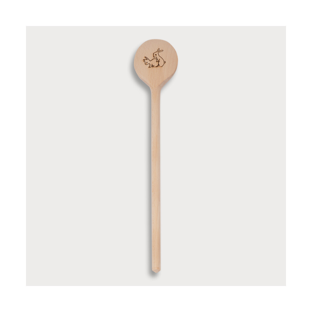 Cucchiaio da cucina in legno, rotondo, con motivo di conigli che sbattono, 30 cm