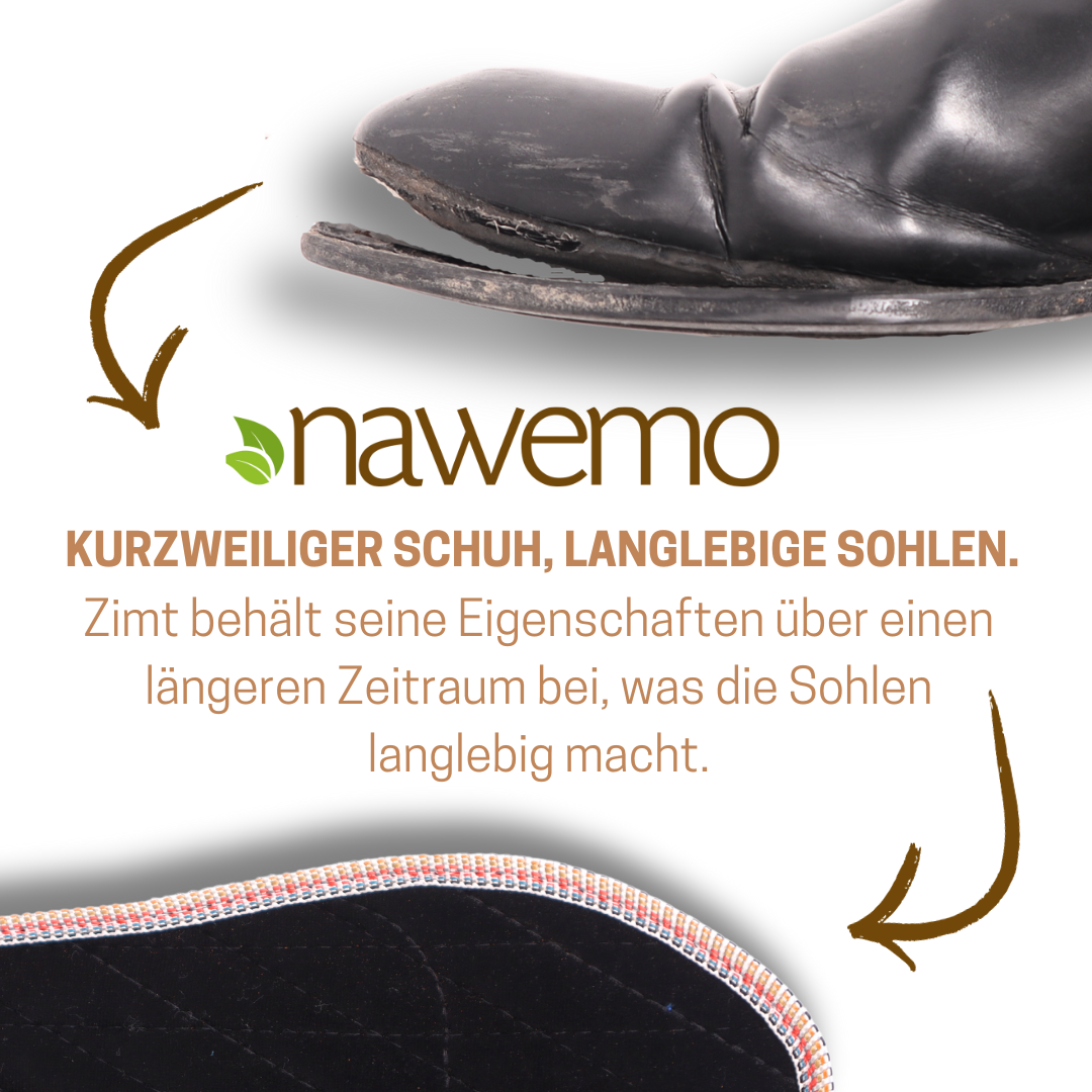 Suelas de canela Nawemo "terciopelo" Suelas de canela Nawemo 'terciopelo' en negro con base antideslizante y comodidad acolchada.