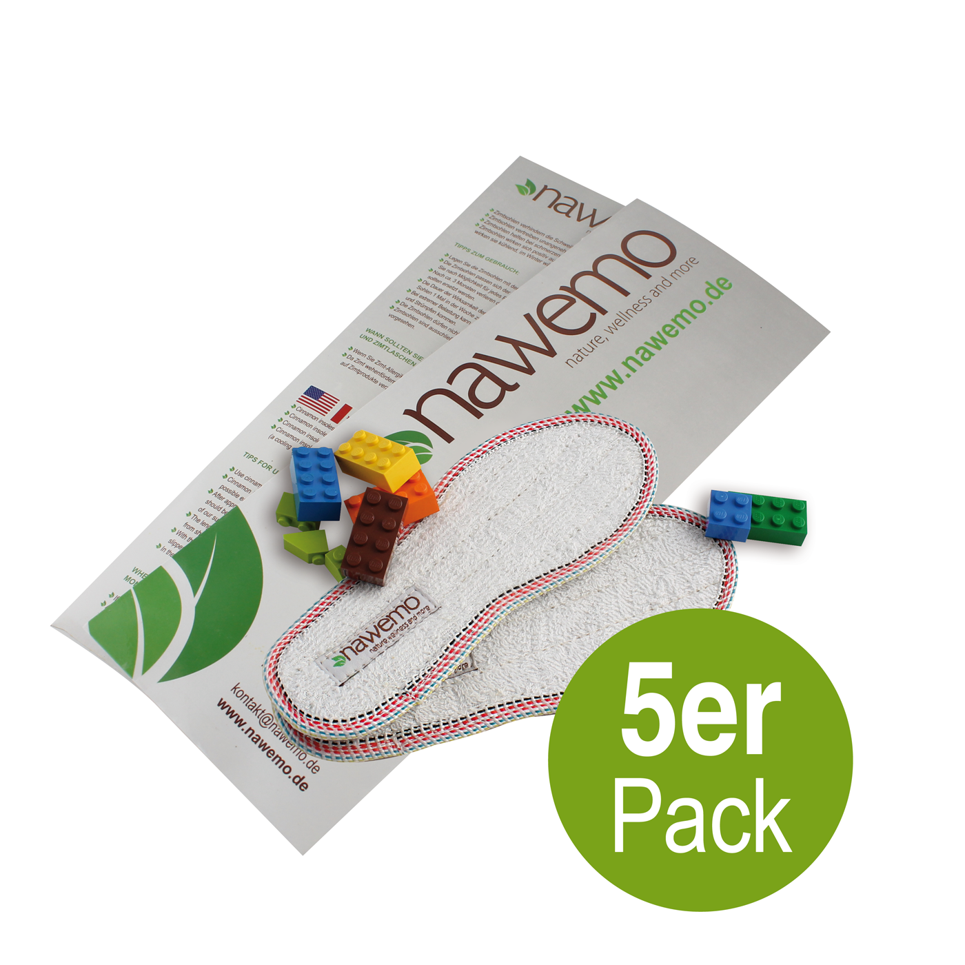 Zimtsohlen Nawemo "Frottee", Kindergrößen - 5er Pack