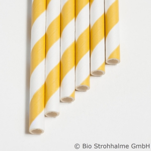 20 Papier-Trinkhalme, gelb