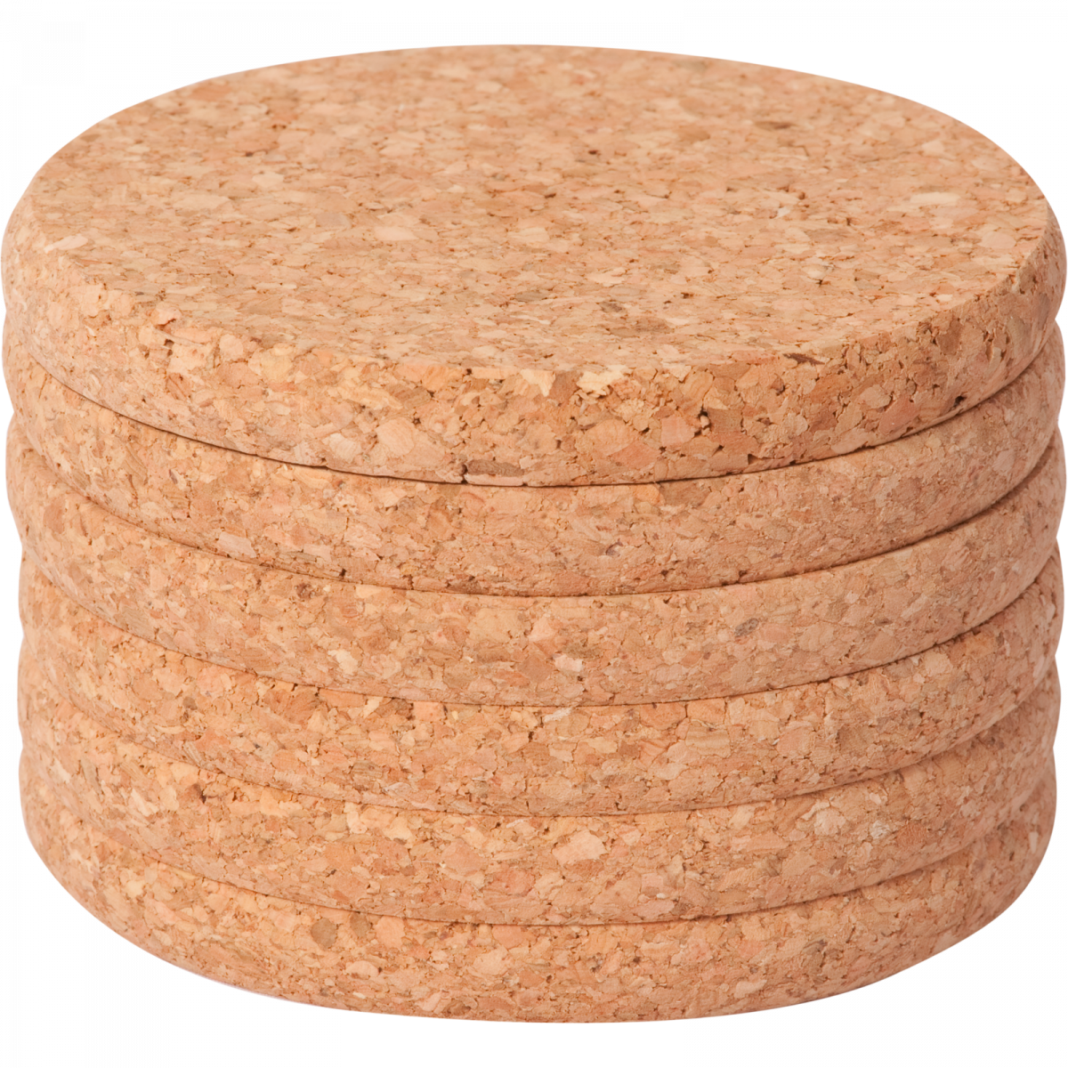 Glass coasters, round, set of 6, made of cork, 9.5 cm