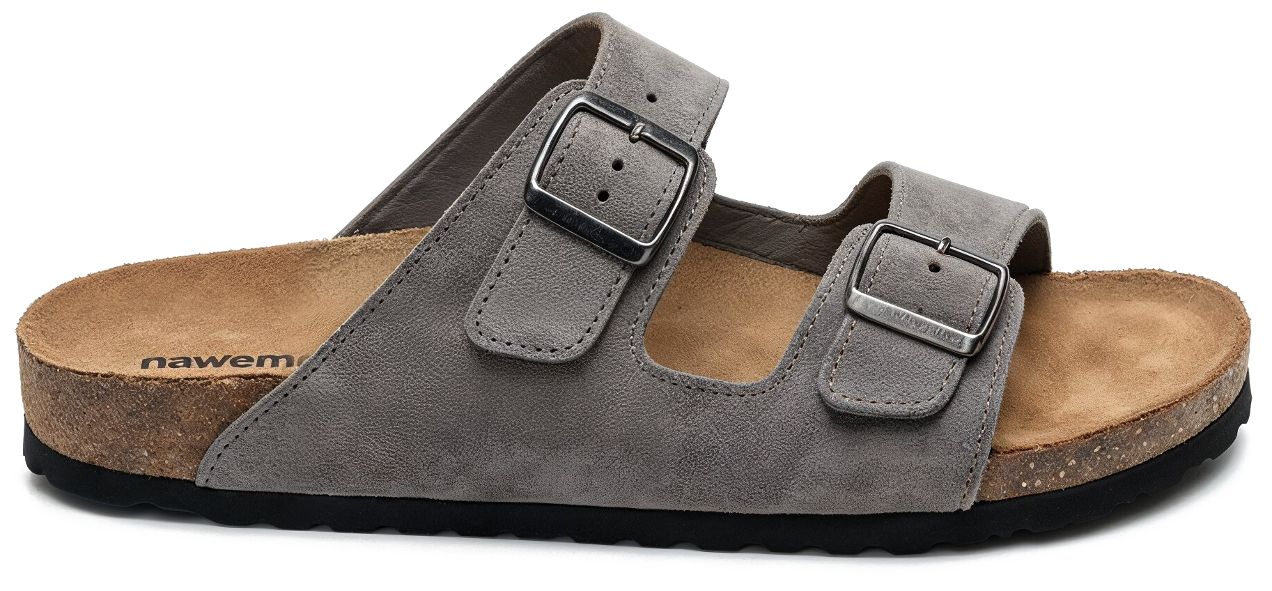 Sandales en cuir à la cannelle Nawemo « Gris »