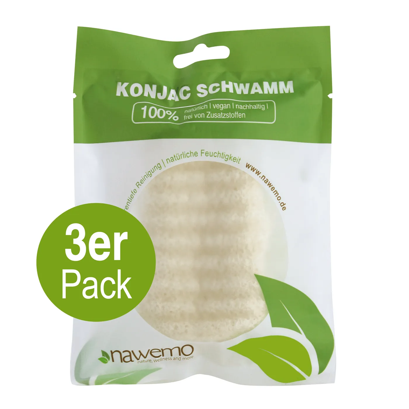 Konjac Schwamm BODY Pur - 3er Vorteilspack