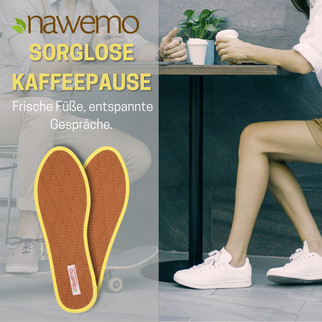 Plantillas de posos de café Nawemo® | Transpirables contra el sudor de los pies Plantillas de posos de café Nawemo® | Transpirables contra el sudor de los pies