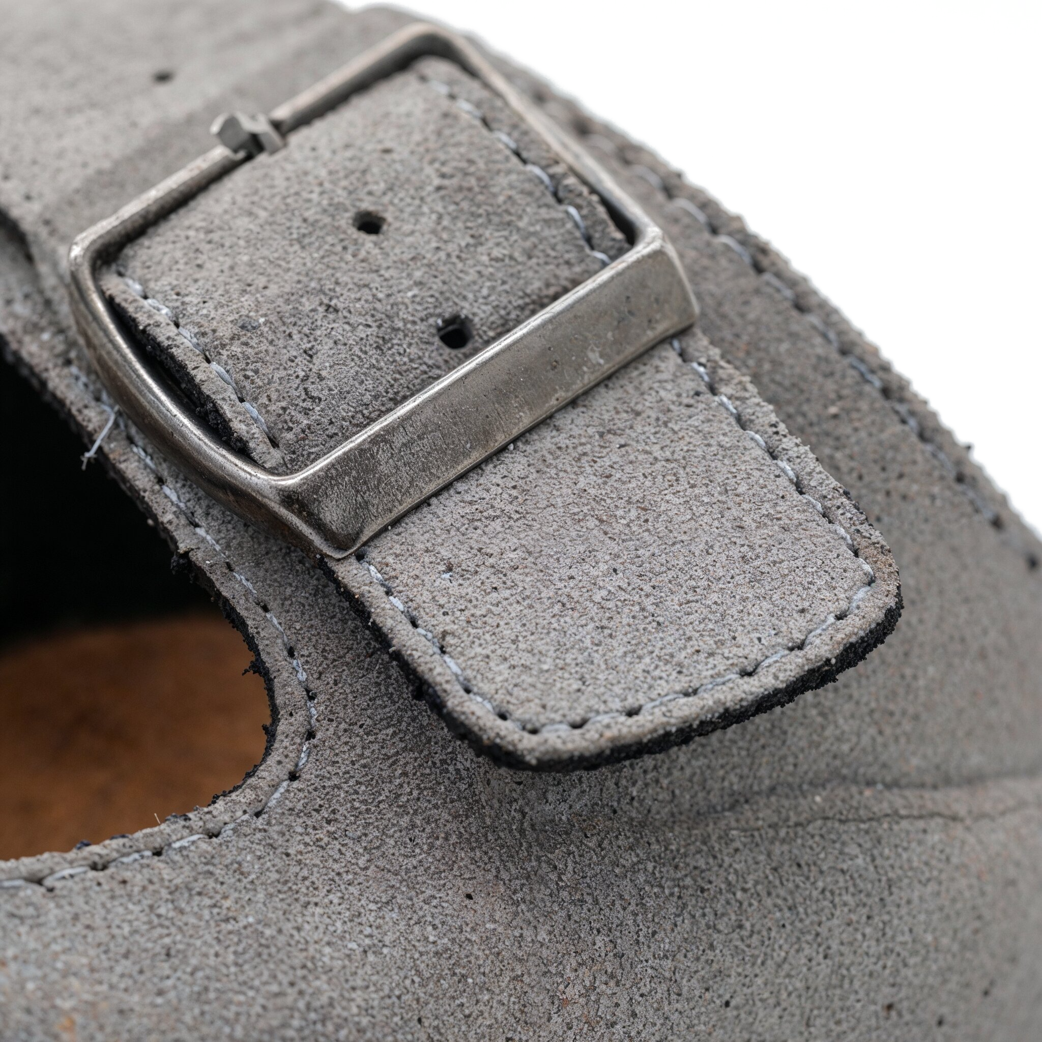 Sandales en cuir à la cannelle Nawemo « Gris »