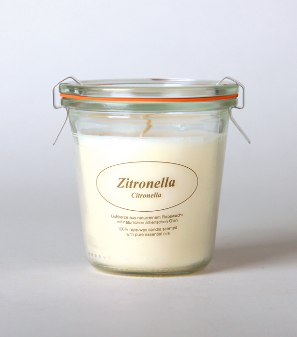 Rapeseed wax candle in a jar "Zitronella"