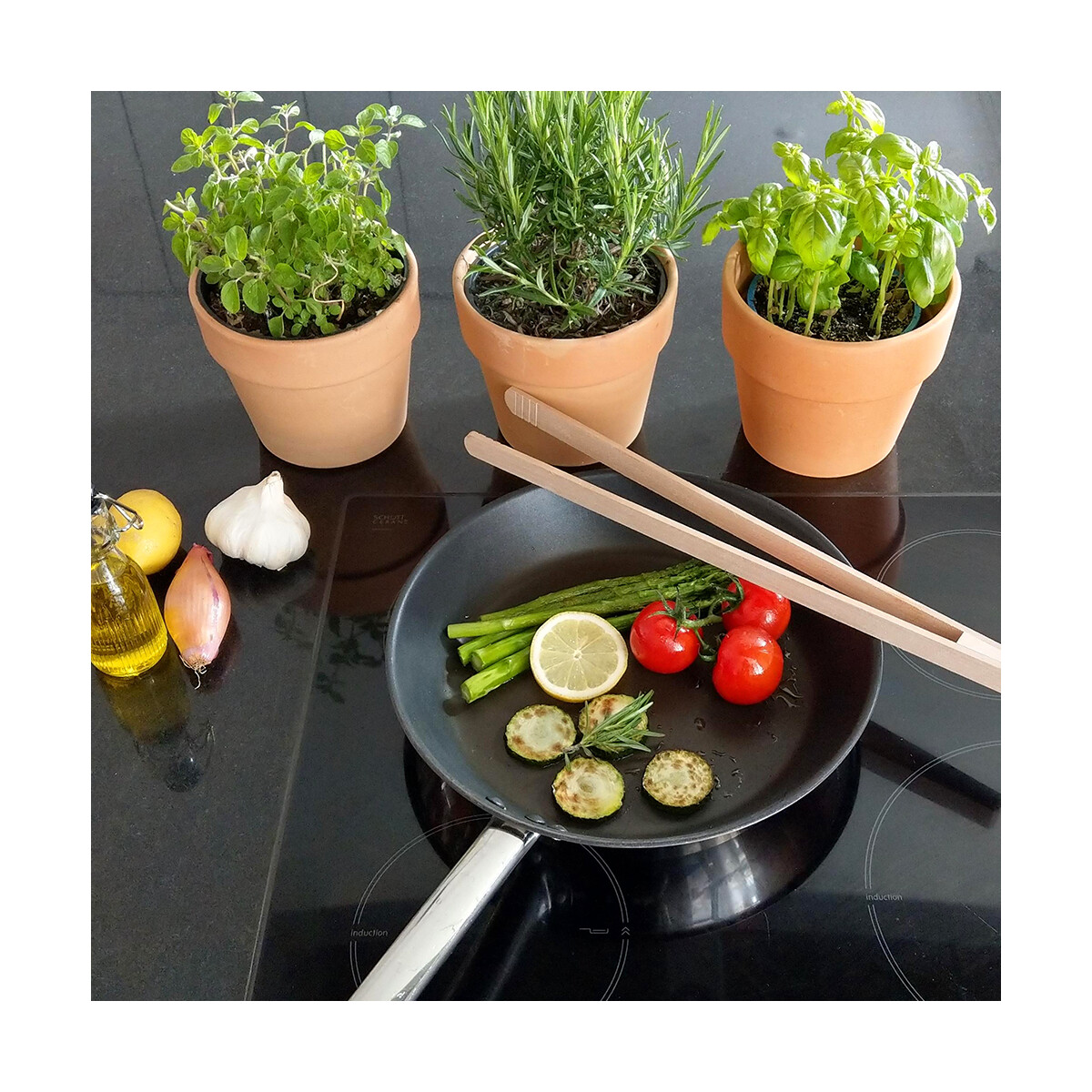 Barbecue tongs, glued wood 30 cm