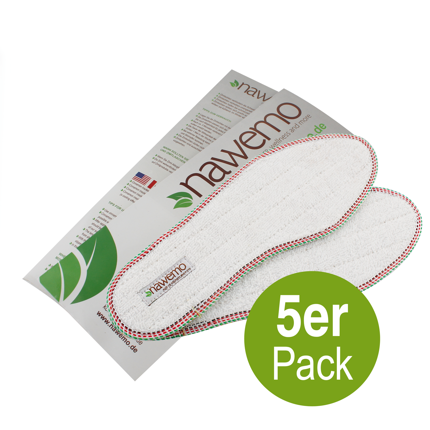 Zimtsohlen Nawemo "Frottee", 5er Pack