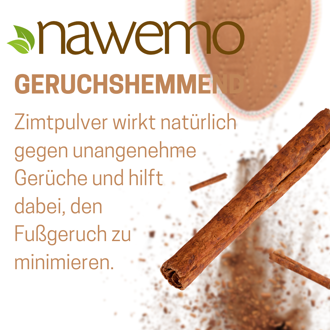 Suelas canela Nawemo "marrón", ajuste normal - paquete de 5 Suelas canela marrones de Nawemo con ajuste normal, neutralizan olores.