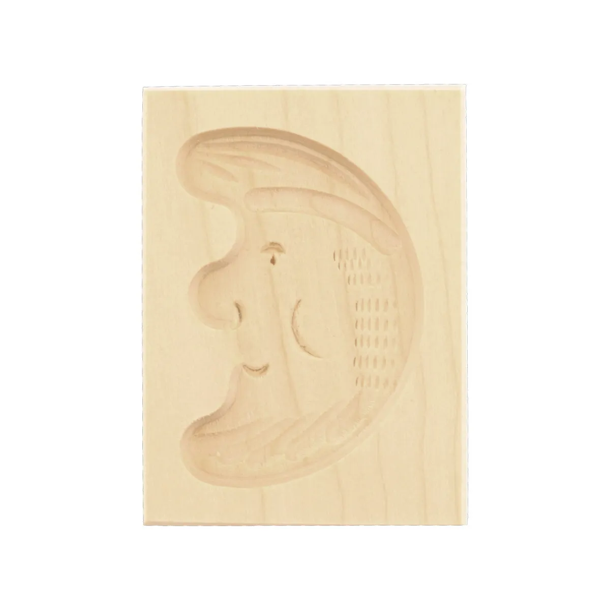 Spekulatiusform, 1 Bild, Mond aus Holz 8 cm