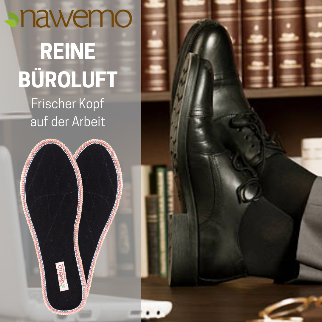 Suelas de canela Nawemo "terciopelo" Suelas de canela Nawemo 'terciopelo' en negro, adecuadas para diferentes zapatos, con propiedades antibacterianas.