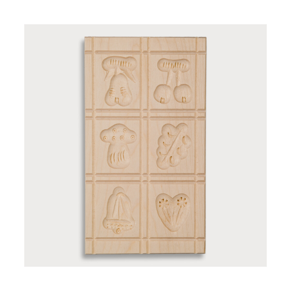 Ausstechgebäckform, 6 Bilder aus Holz 15,5 cm