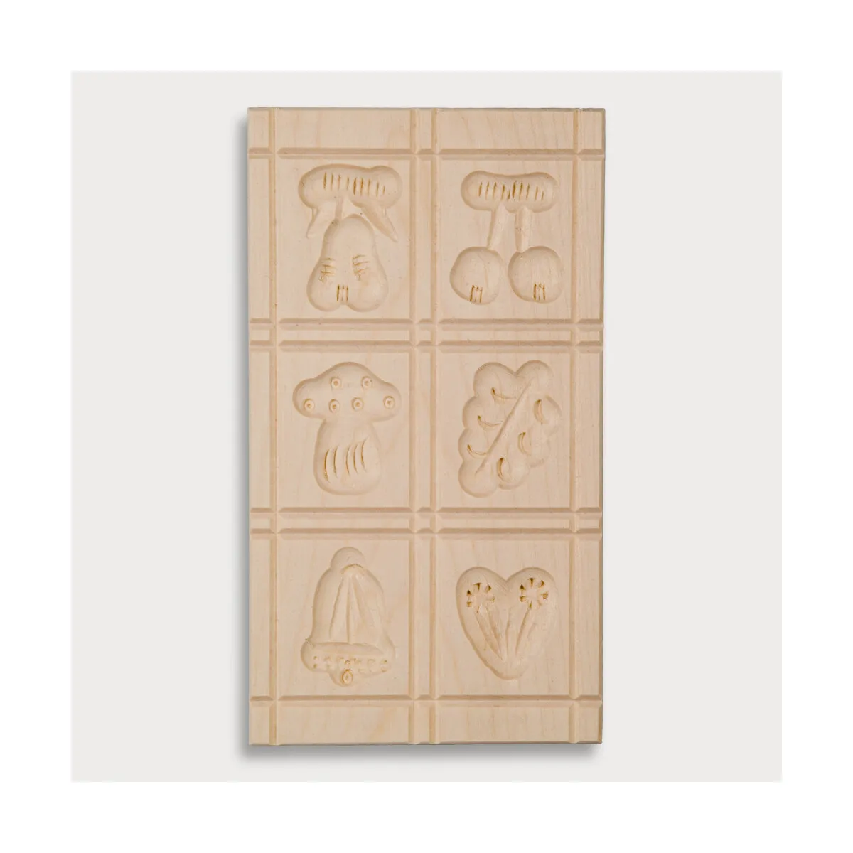 Ausstechgebäckform, 6 Bilder aus Holz 15,5 cm
