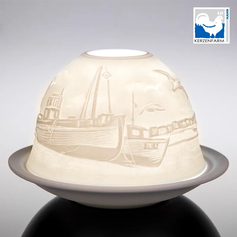 Dome-Light, Fischkutter - Leuchtobjekt aus Porzellan