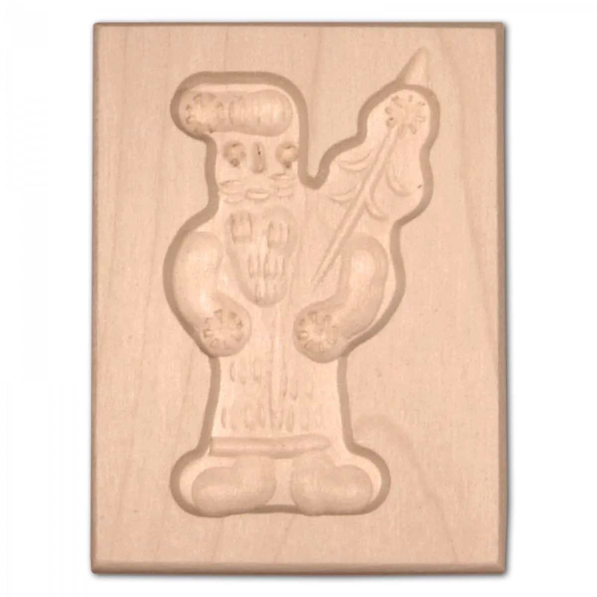 Spekulatiusform, 1 Bild, Nikolaus aus Holz 8 cm