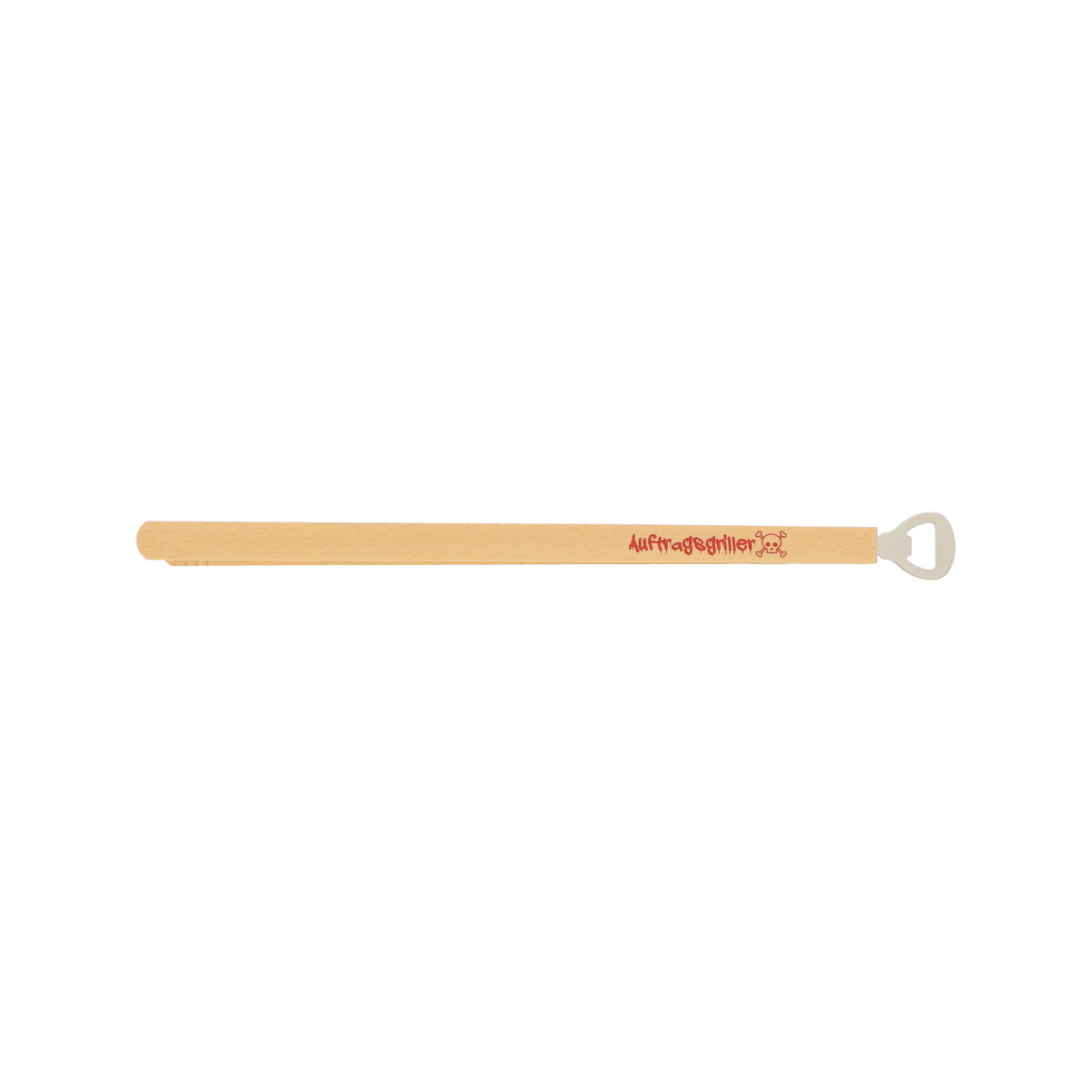Beech barbecue tongs with bottle opener and slogan "Order barbecue" 44.5 cm"