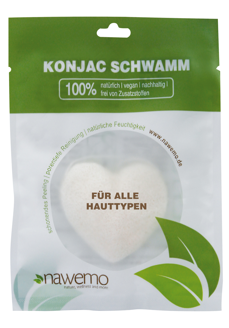 Konjac Schwamm Herzform alle Hauttypen Verpackung