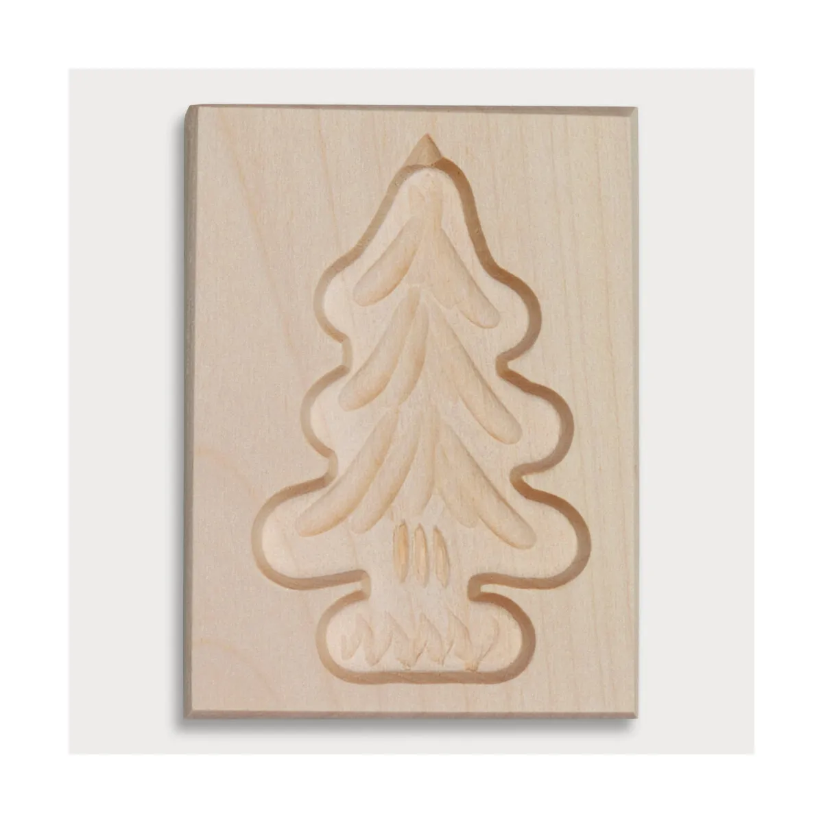 Spekulatiusform, 1 Bild, Tannenbaum aus Holz 8 cm