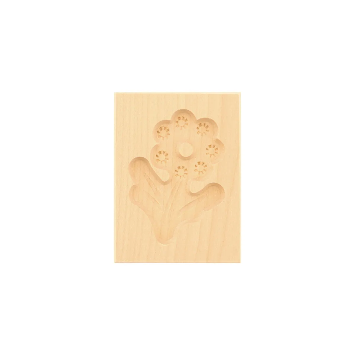 Spekulatiusform, 1 Bild, Blume aus Holz 8 cm