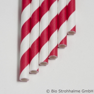 20 Papier-Trinkhalme, rot