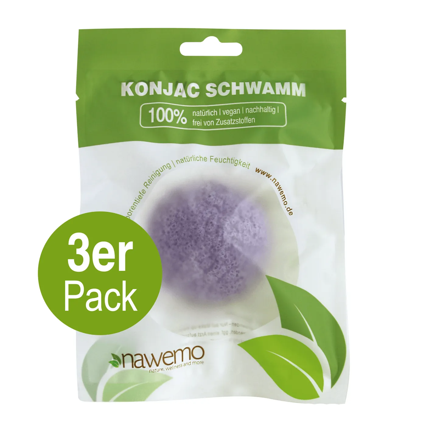 Konjac Schwamm Lavendel - 3er Vorteilspack