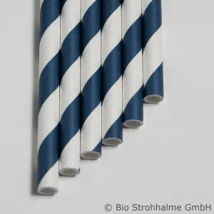 20 Papier-Trinkhalme, blau