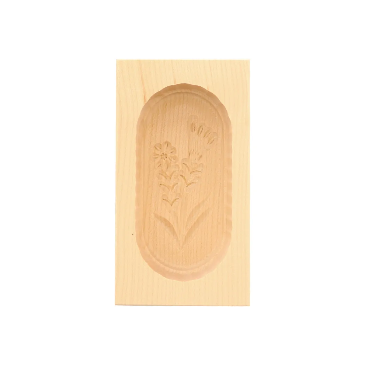 Butterform, eckig, 125 Gramm, Enzian aus Holz 14 cm