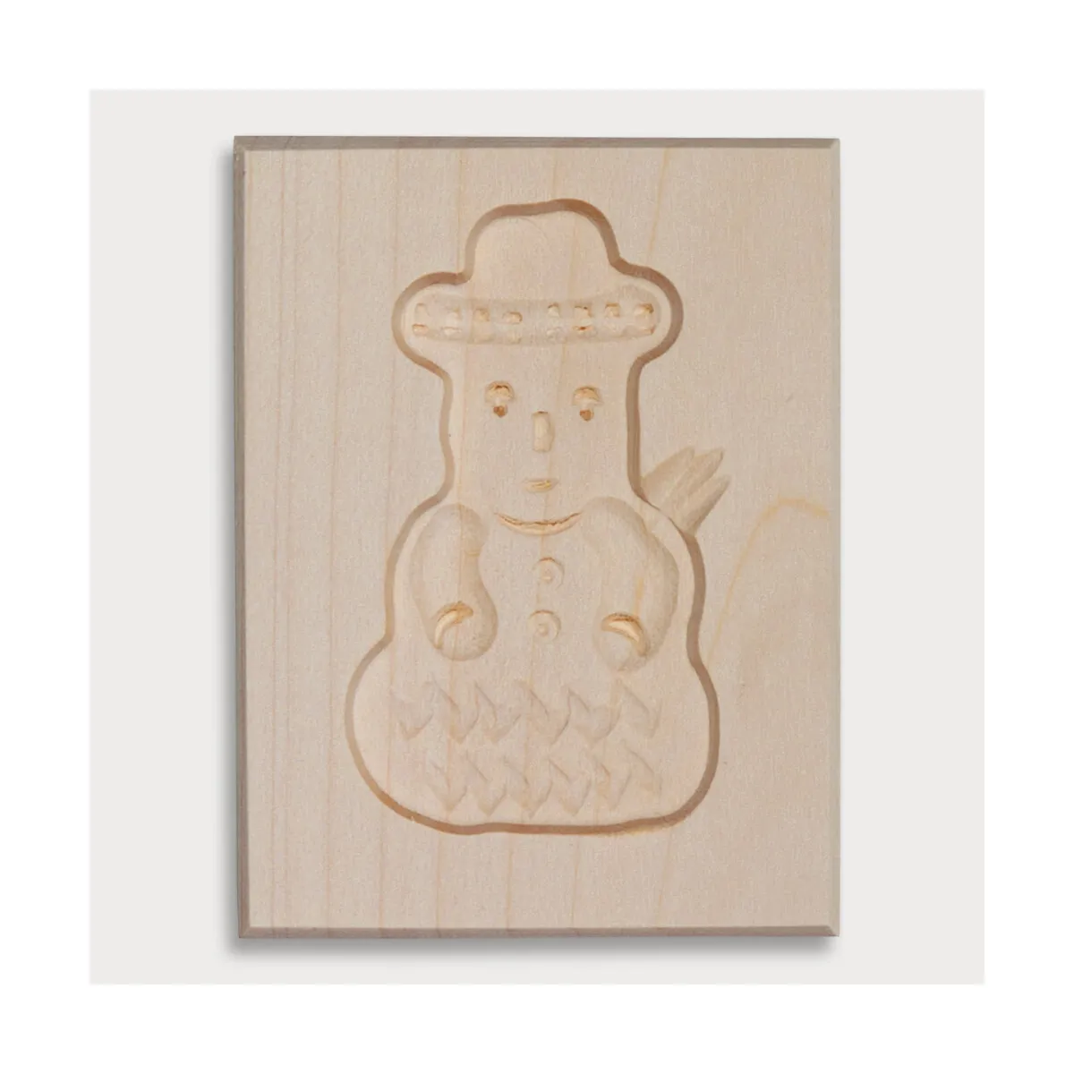 Spekulatiusform, 1 Bild, Schneemann aus Holz 8 cm