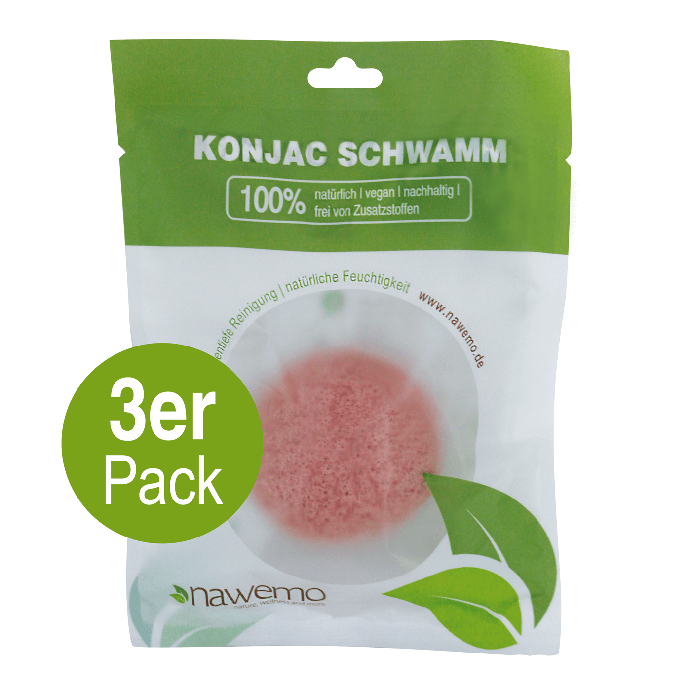 naturkosmetik-badutensilien-konjac-schwamm-schwaemme-3er-packs-rosa-tonerde-vorteilspack-nksrt-_0 Esponja konjac arcilla rosa en lote de 3, envase ecológico.