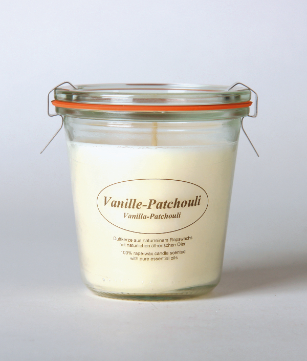 Rapeseed wax candle in a jar "Vanilla patchouli"