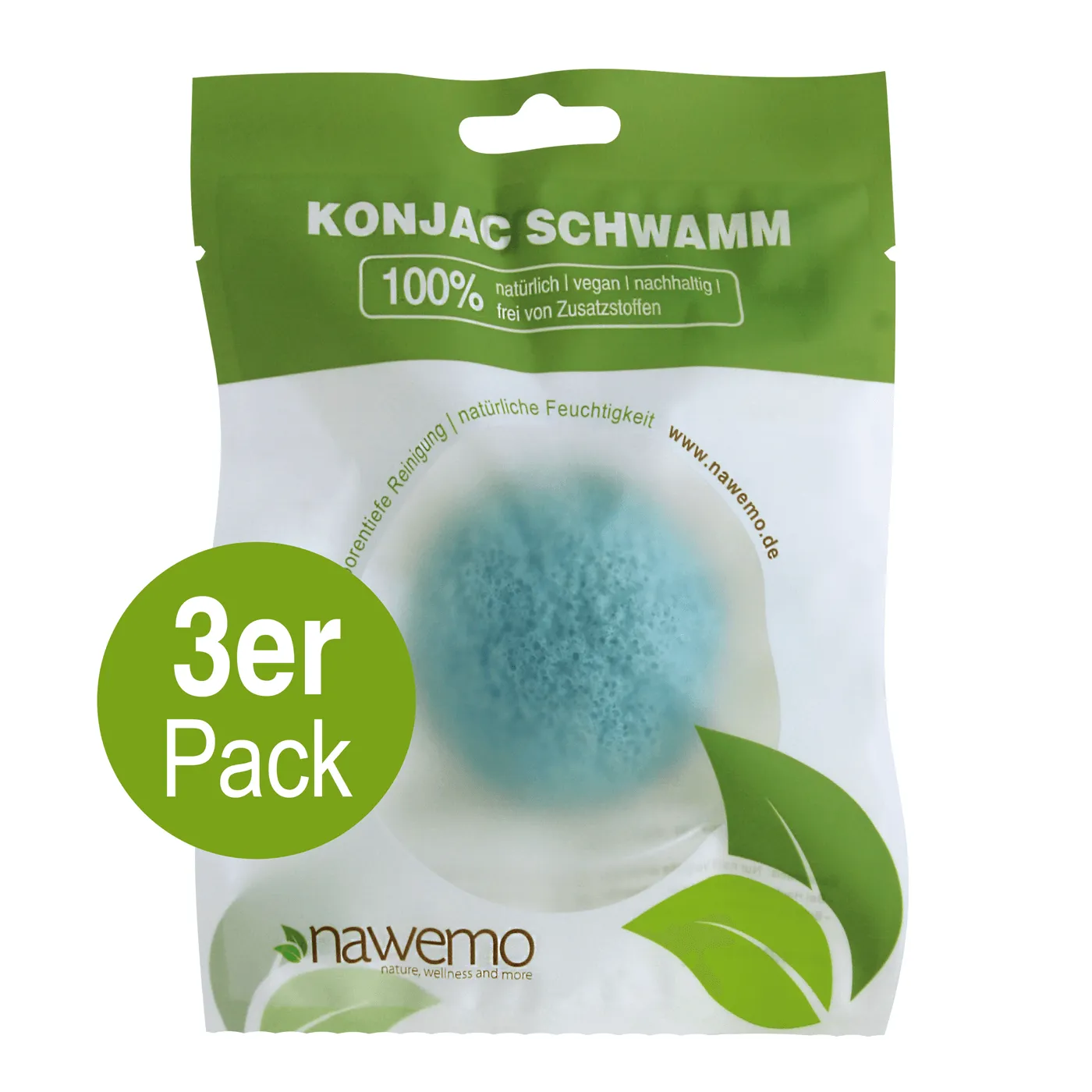 Konjac Schwamm Blaubeere - 3er Vorteilspack