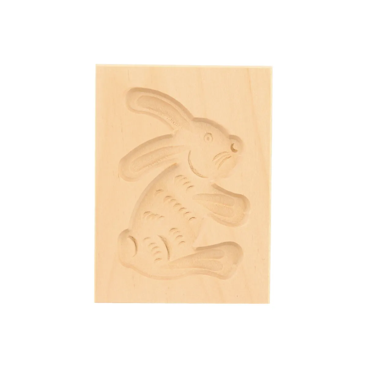 Spekulatiusform, 1 Bild, Hase aus Holz 8 cm